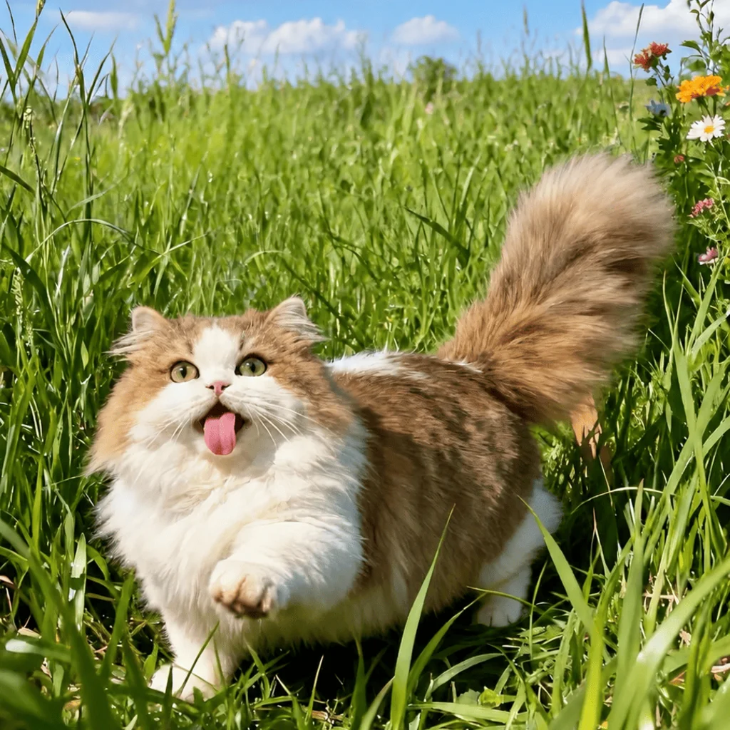 Fluffy Cat in the Meadow Color by Number cropped pixel art color by number